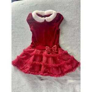 jona michelle girls christmas dress 4t red velvet holiday party